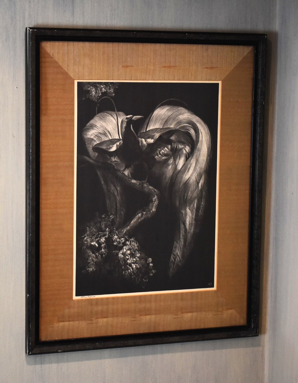 Art Deco print of a bird of paradise by Adriaan Van T’hoff