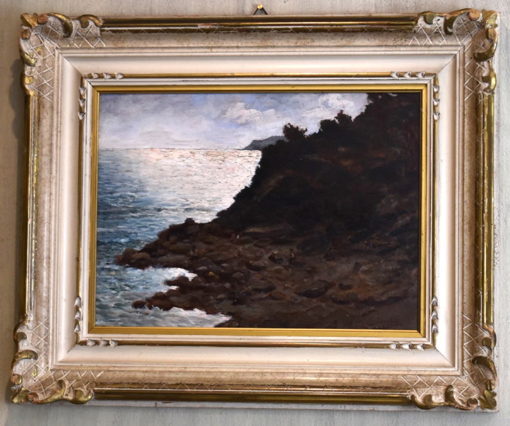 Coastal scene oil painting by G Bartoli View II