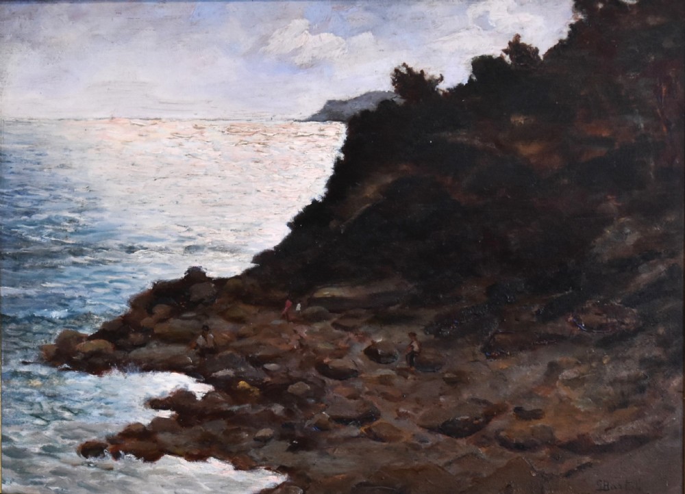 Coastal scene oil painting by G Bartoli View IV