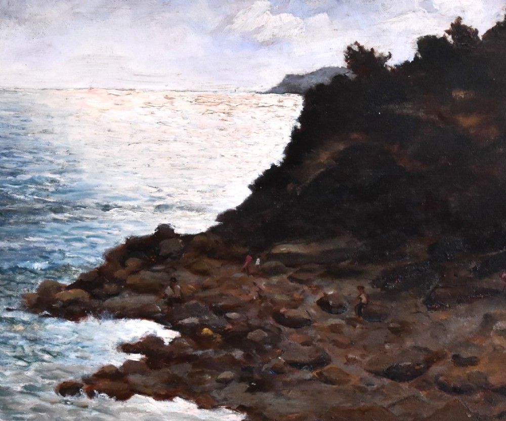 Coastal scene oil painting by G Bartoli View V