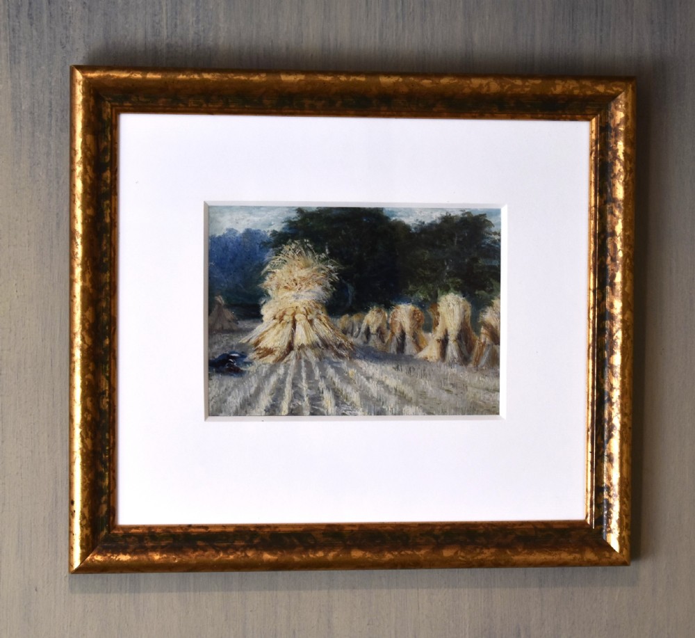 Wheatsheaves oil painting attributed to Roy Morris