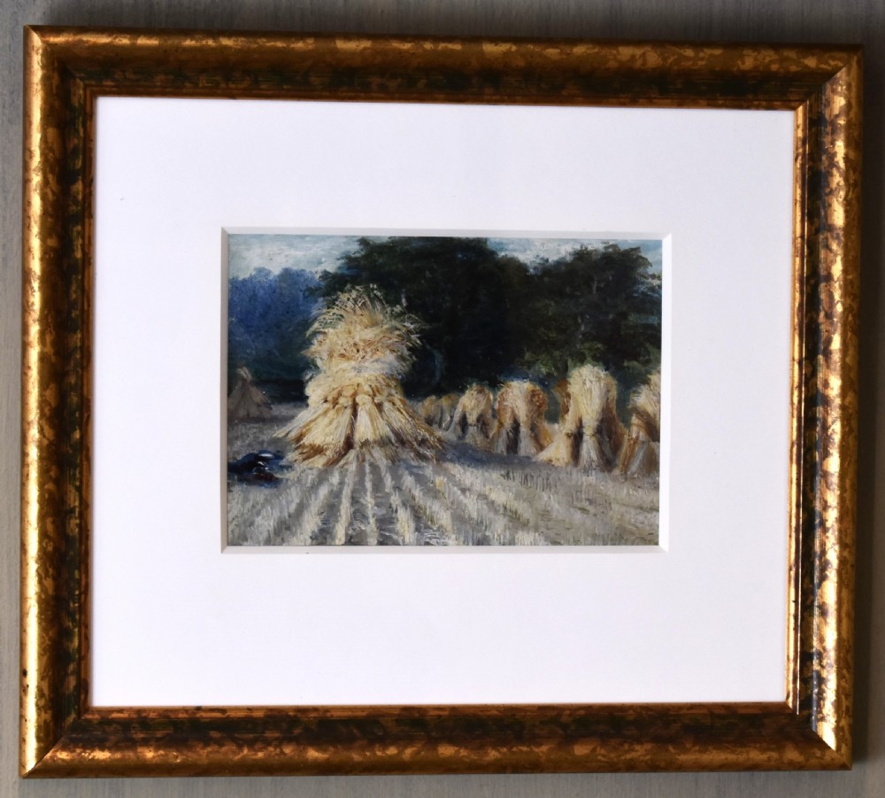 Wheatsheaves oil painting attributed to Roy Morris View II