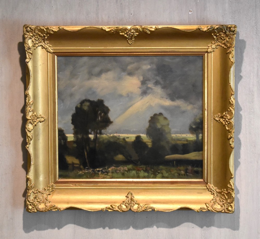 After the storm, Benfleet, oil landscape by William George Robb