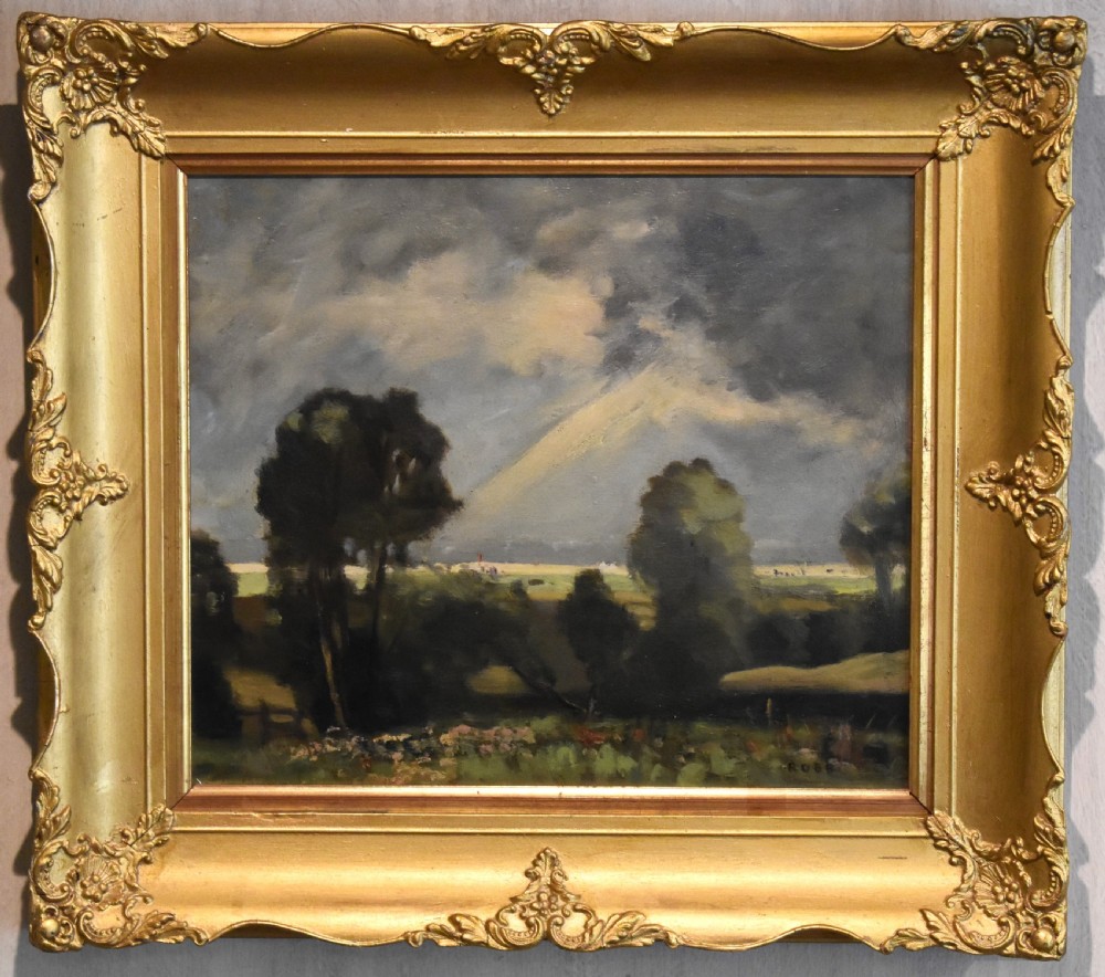 After the storm, Benfleet, oil landscape by William George Robb View II