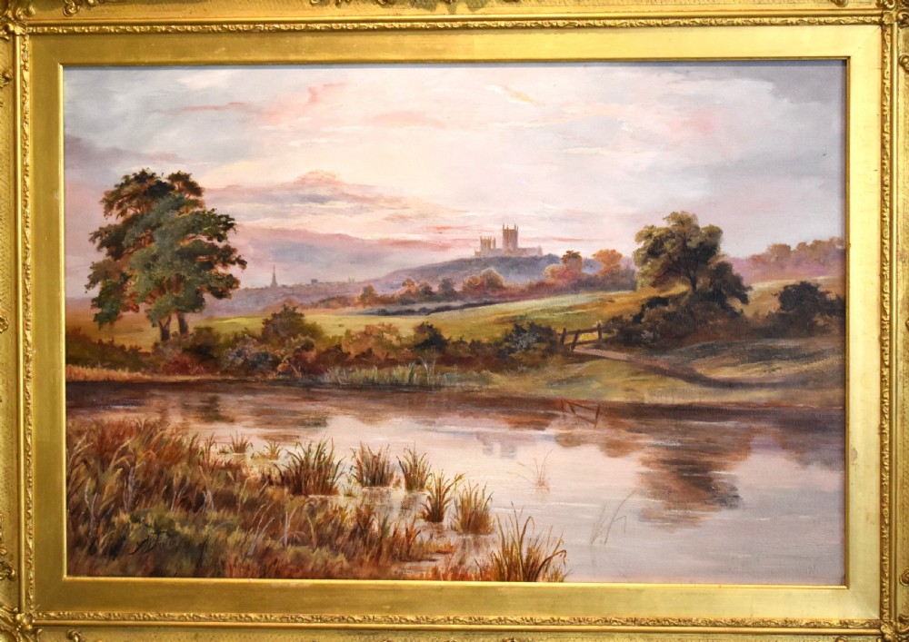 Large landscape oil painting depicting a view of Lincoln View II