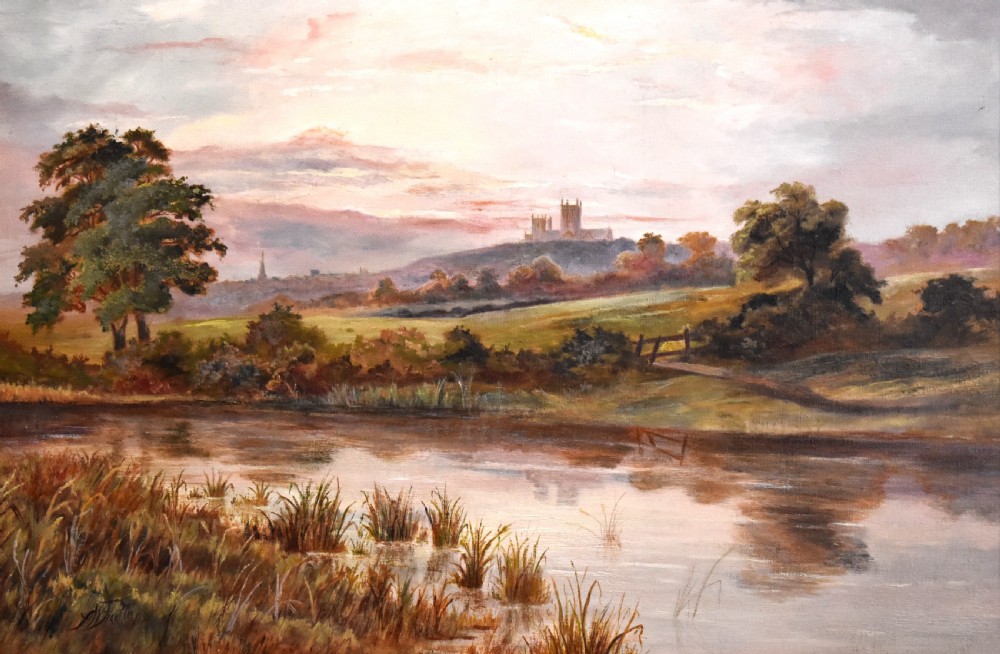 Large landscape oil painting depicting a view of Lincoln View III