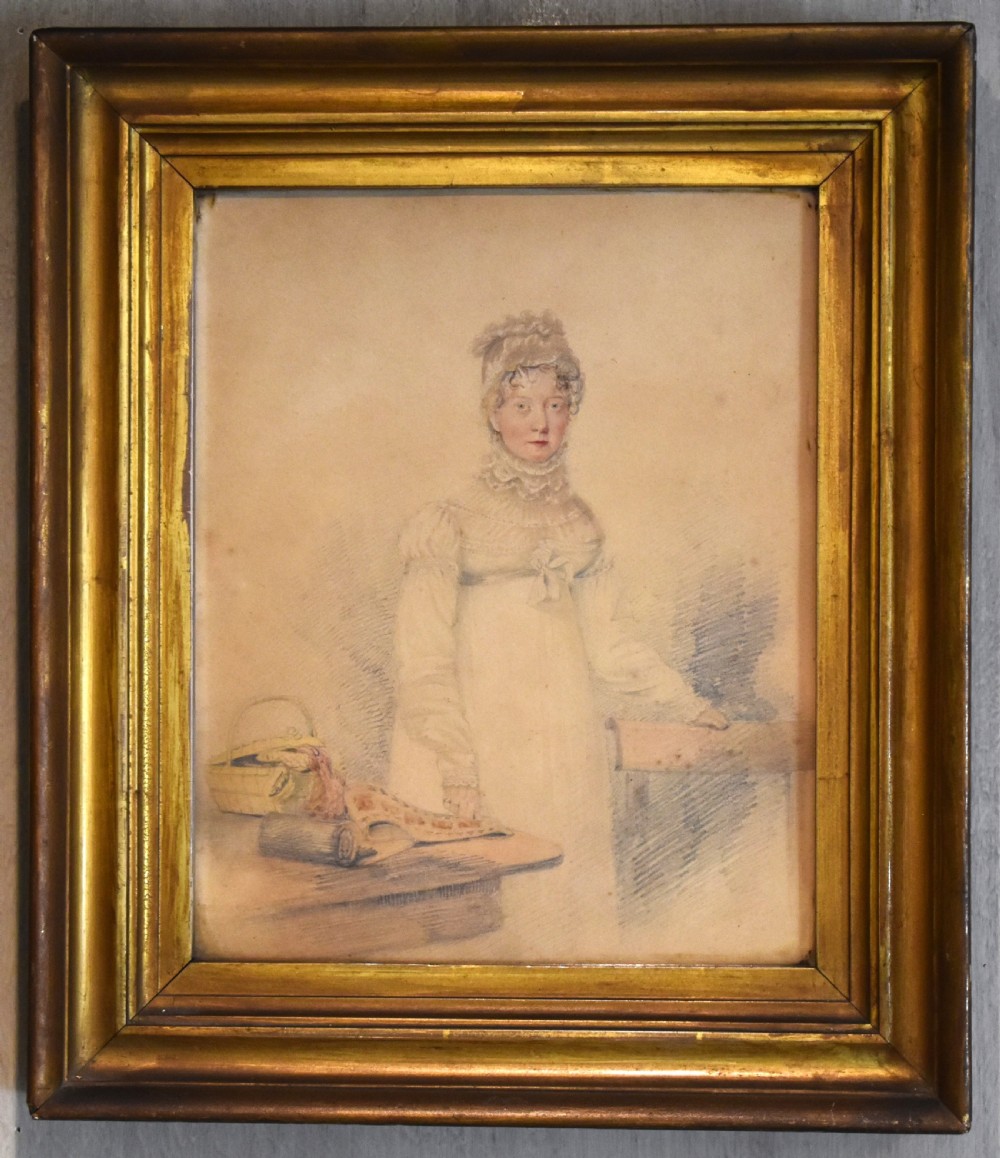 Regency watercolour portrait of a lady View II