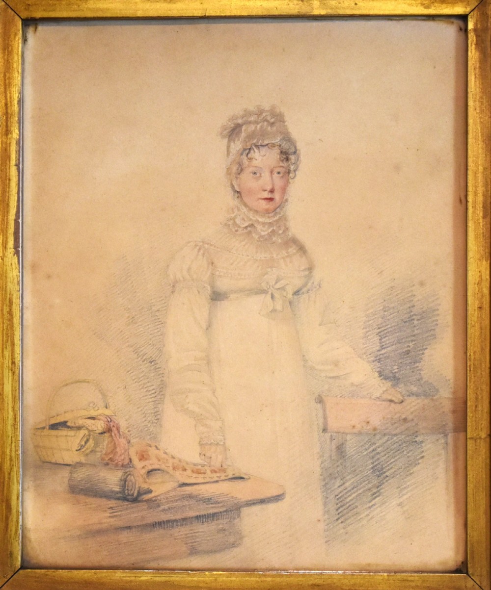 Regency watercolour portrait of a lady View III