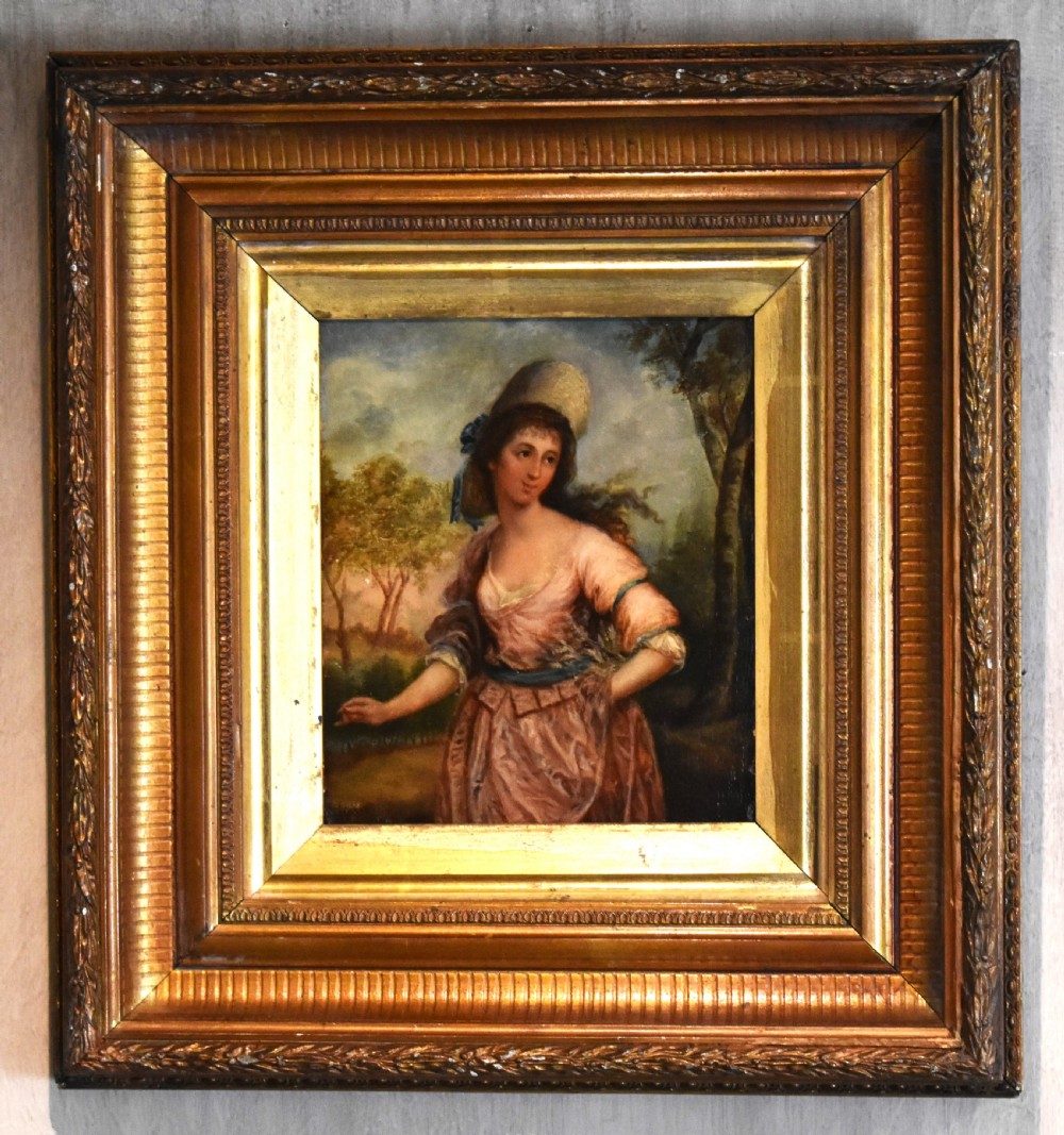 Small Georgian oil painting of a lady View II