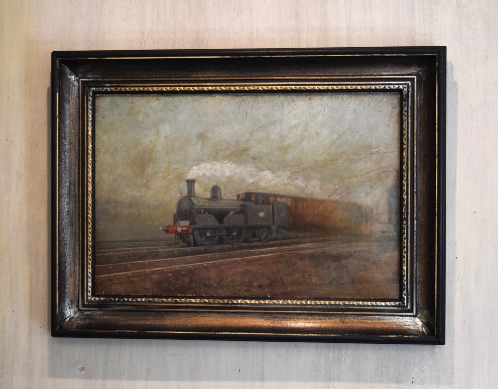 Victorian oil painting of a train