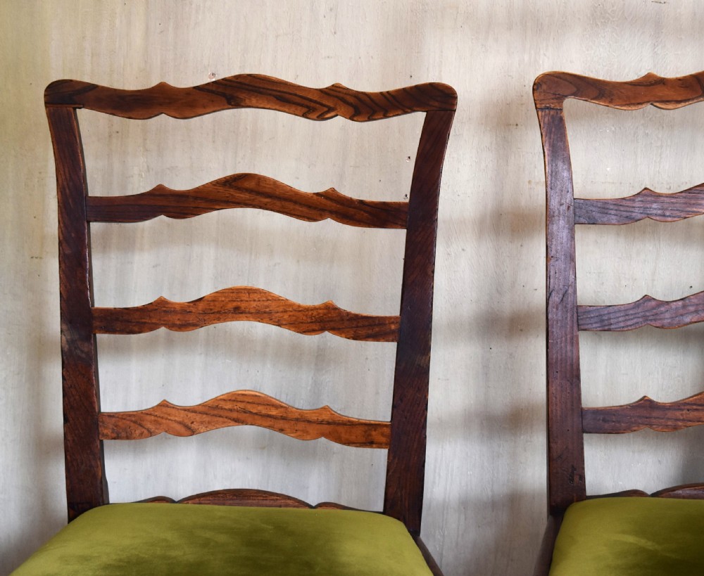 Pair of Georgian elm side chairs View II