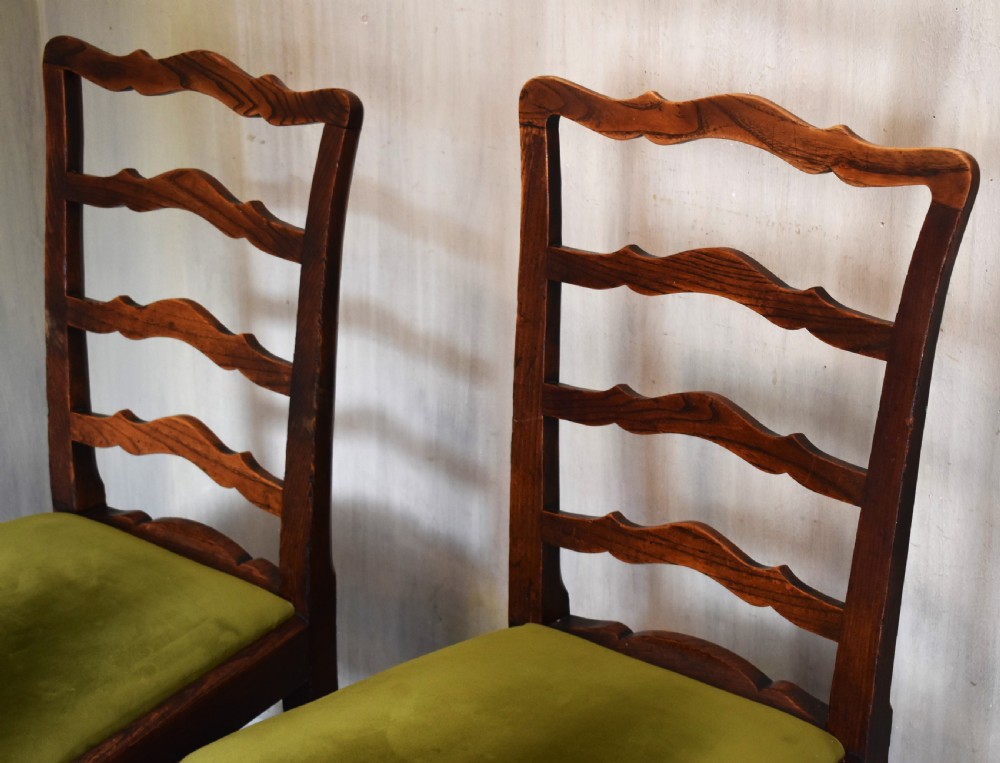 Pair of Georgian elm side chairs View III
