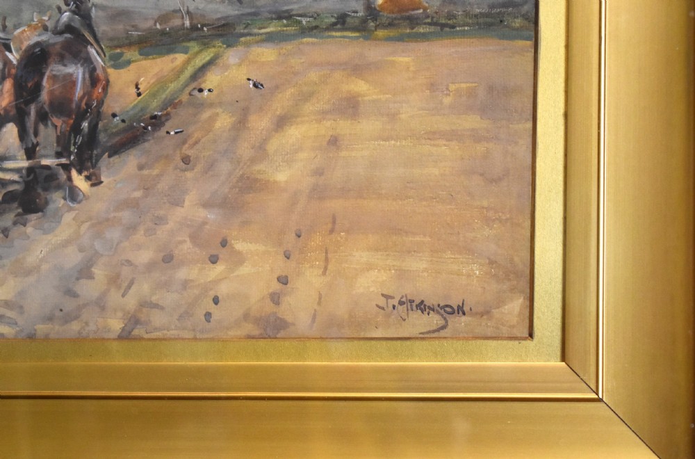 Ploughing watercolour by John Atkinson 1863-1924 View III