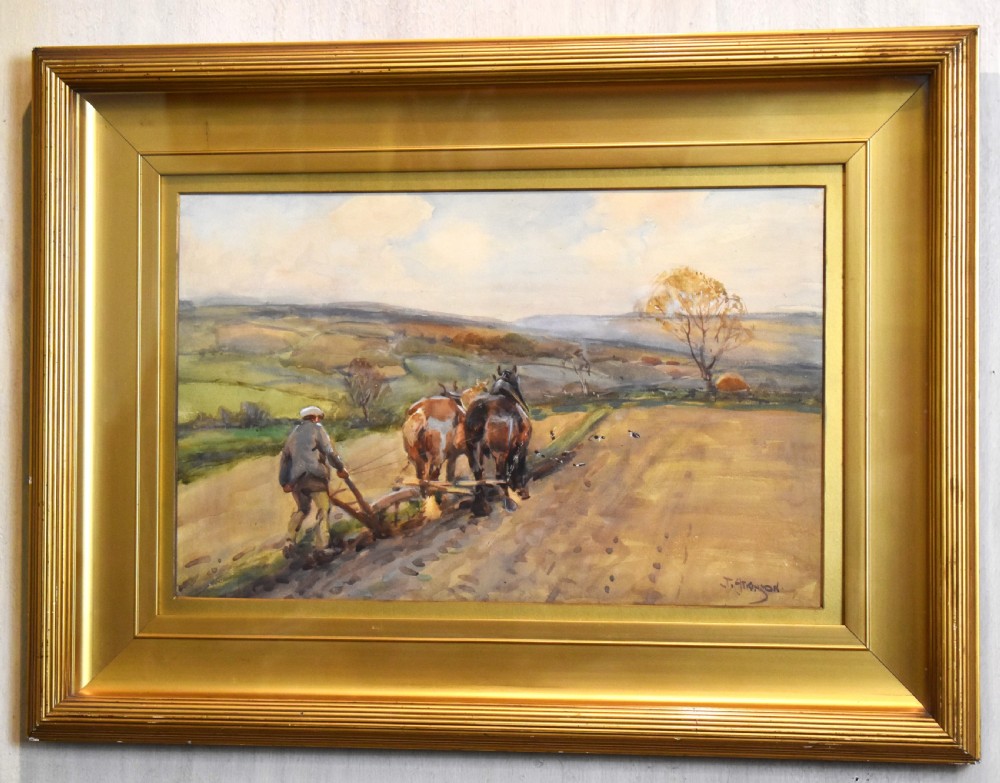 Ploughing watercolour by John Atkinson 1863-1924 View V