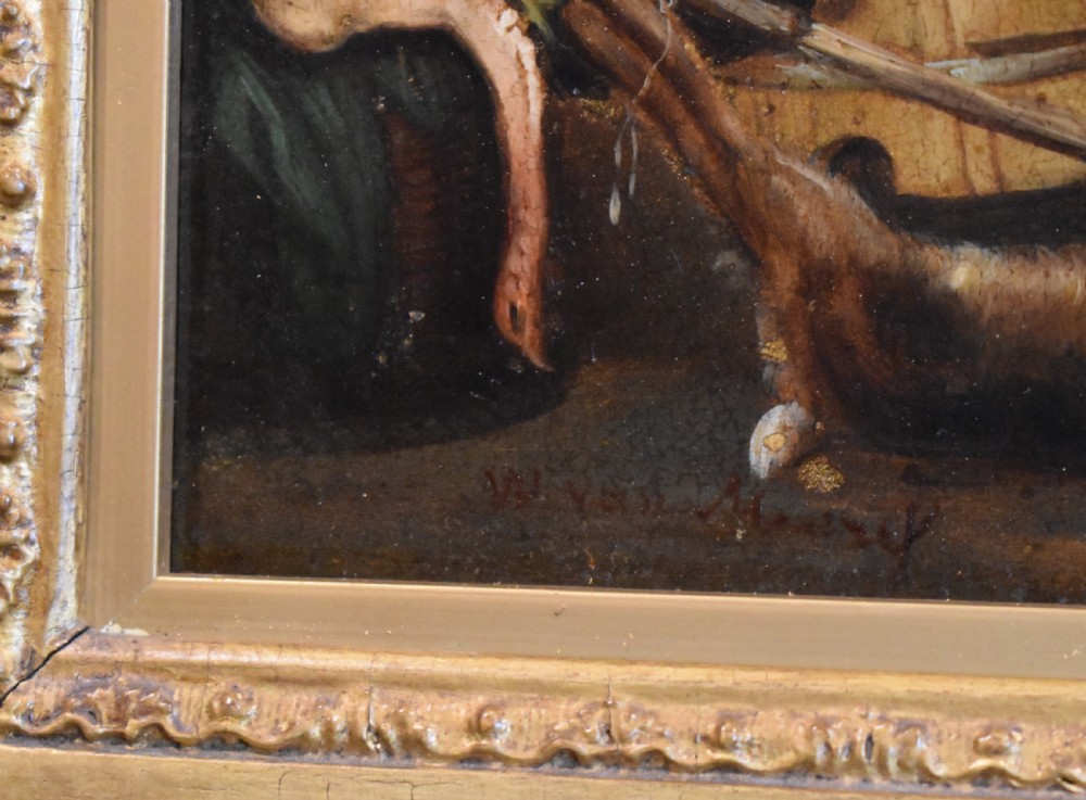 The poultry seller oil painting after Metsu View V