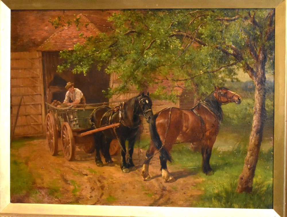 Carthorses Oil Painting after J.F.Herring View III