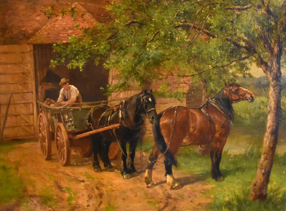 Carthorses Oil Painting after J.F.Herring View IV