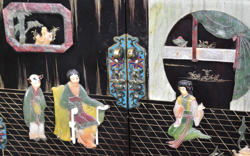 Small Chinese inlaid black lacquer cabinet View IV