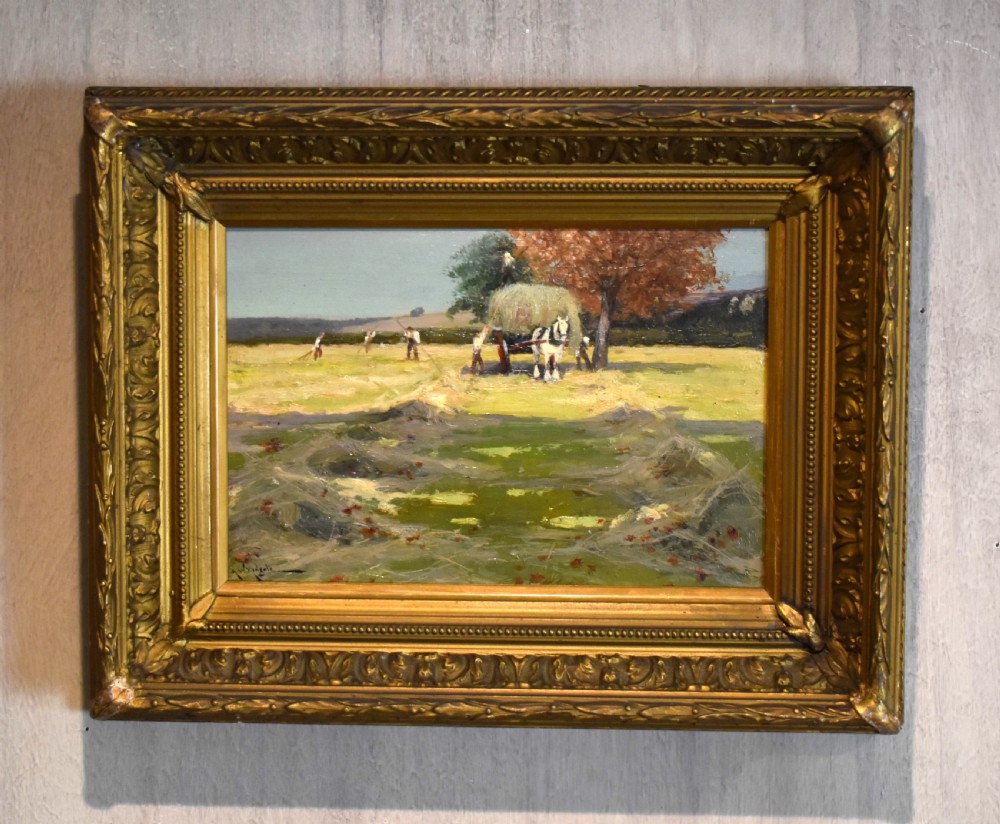 Harvest scene oil painting by Arthur Walker Redgate