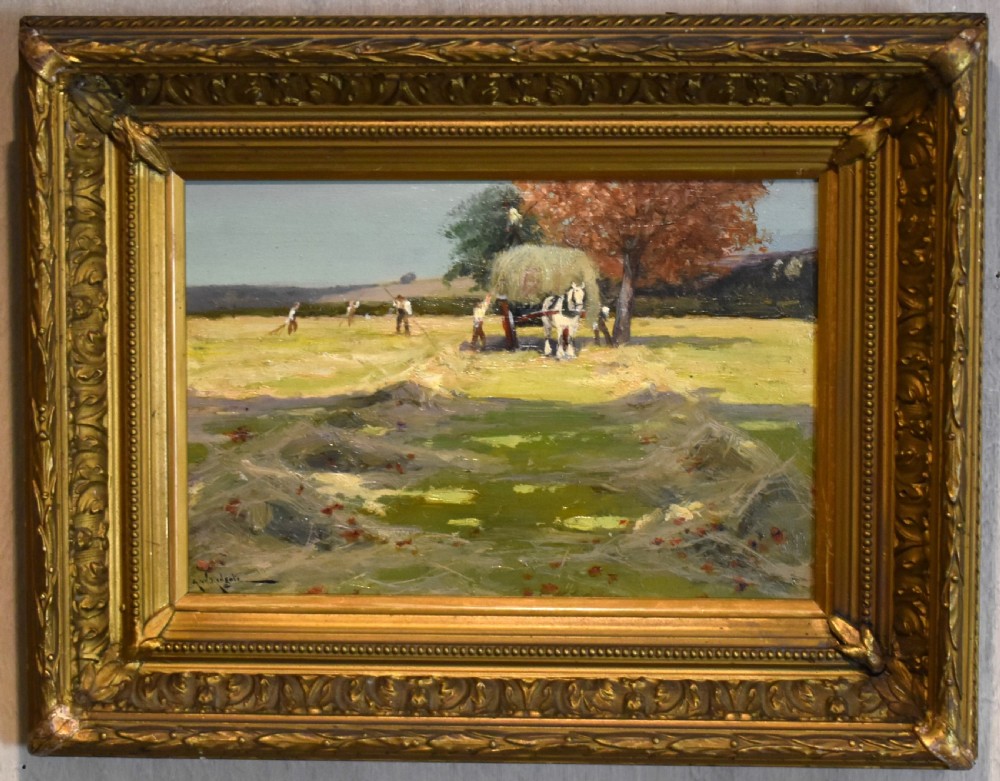 Harvest scene oil painting by Arthur Walker Redgate View II
