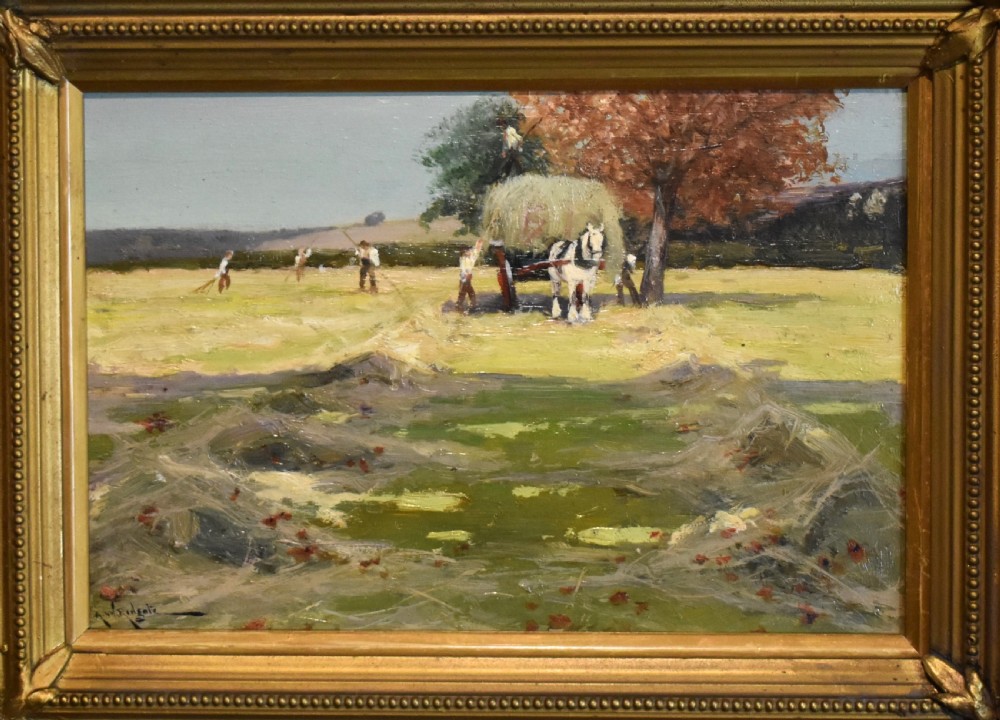 Harvest scene oil painting by Arthur Walker Redgate View V