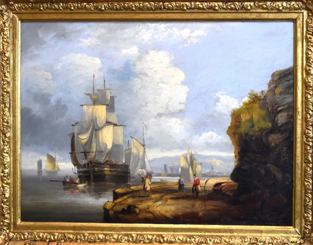 Georgian coastal scene oil painting View III