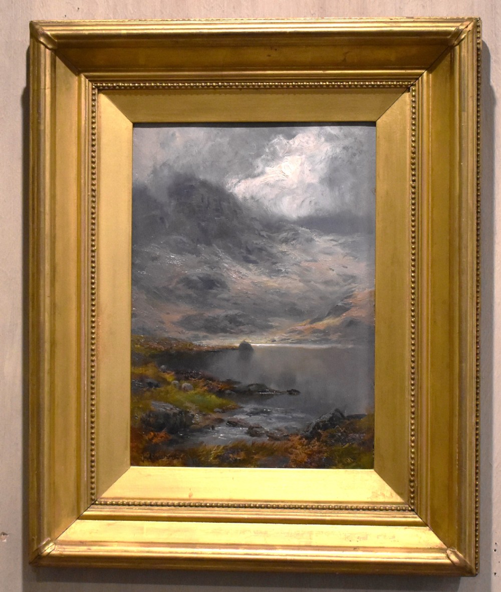 Oil painting of Easedale Tarn by James Henry Crossland View II