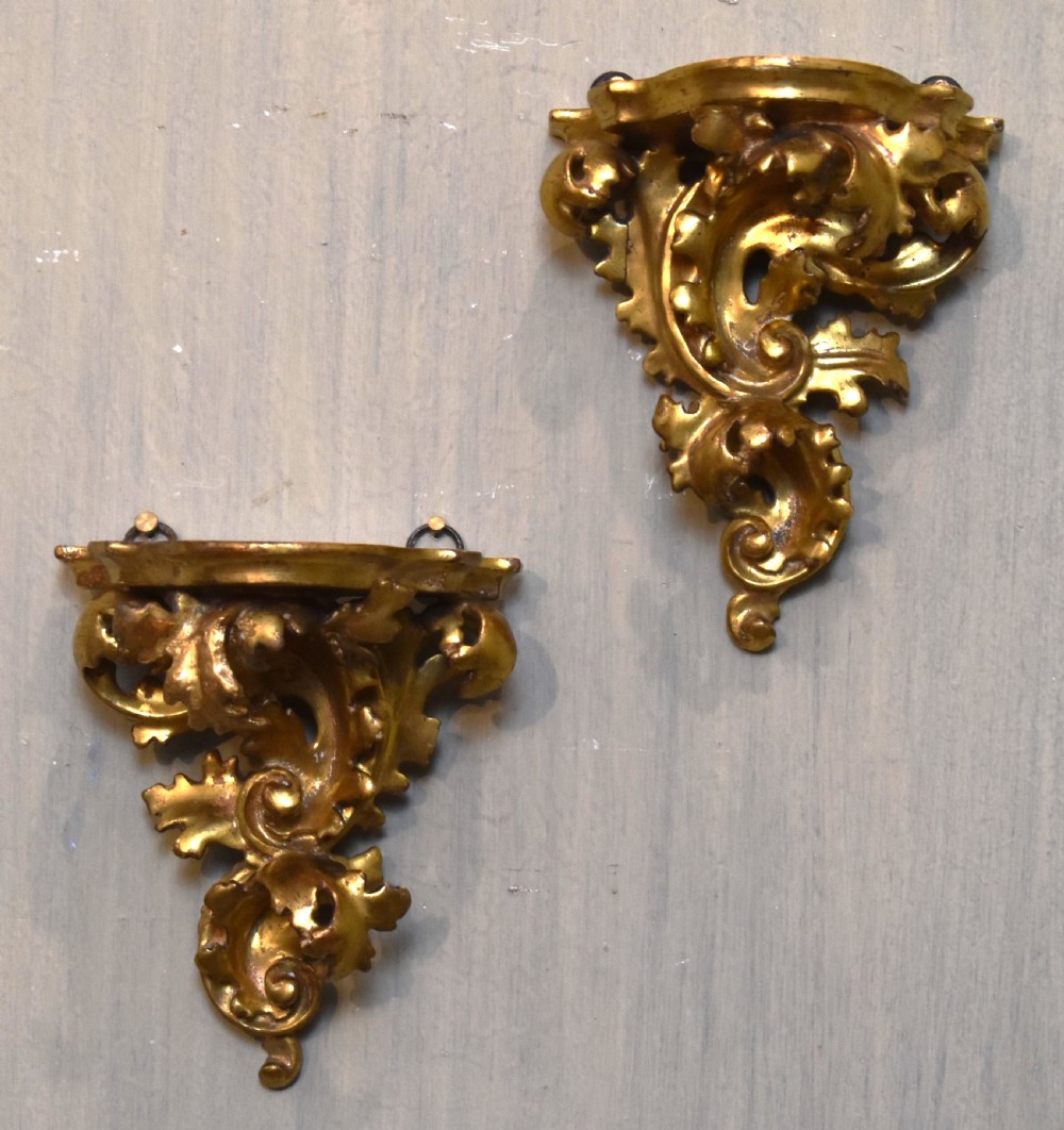 Pair of small giltwood wall brackets View II