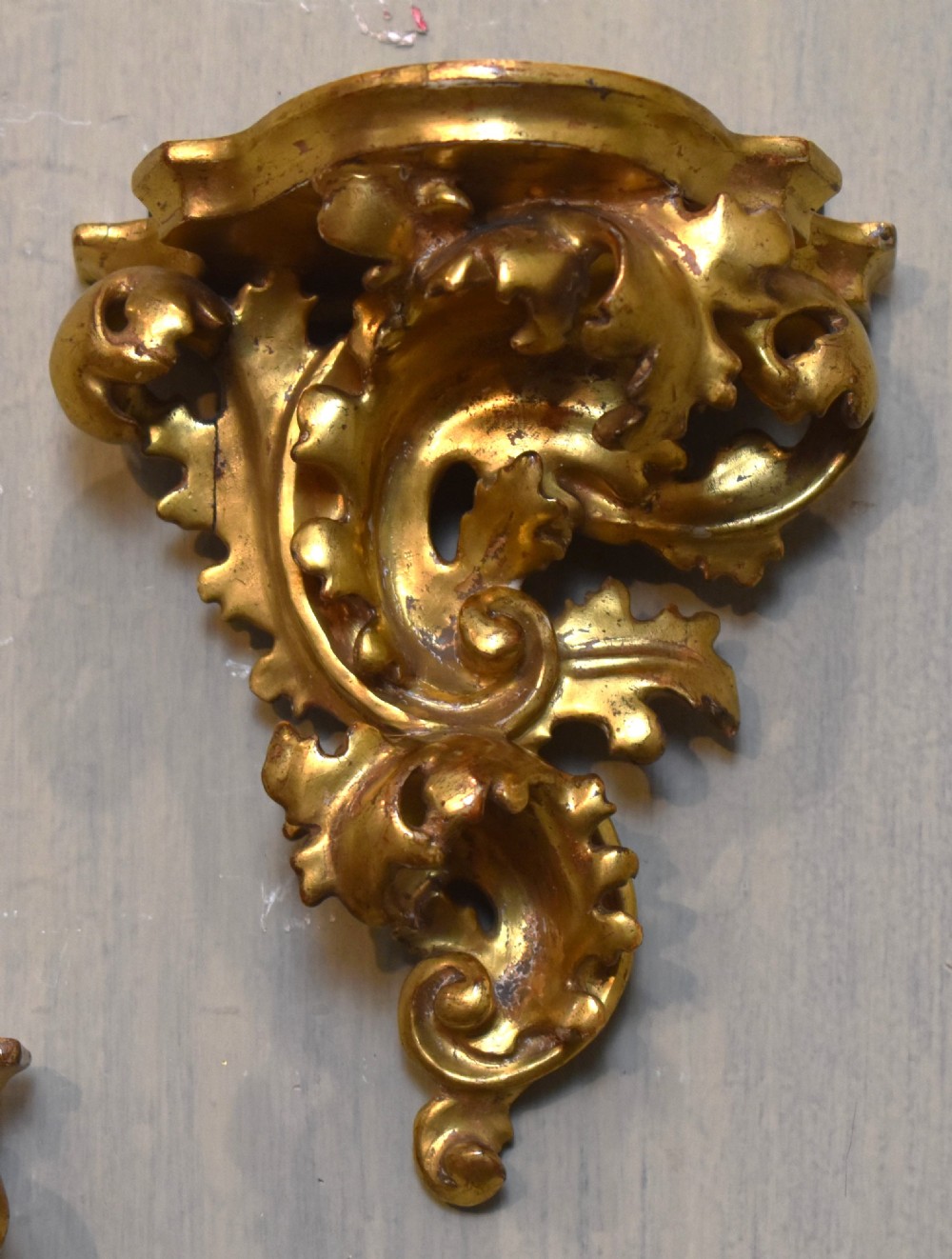 Pair of small giltwood wall brackets View III