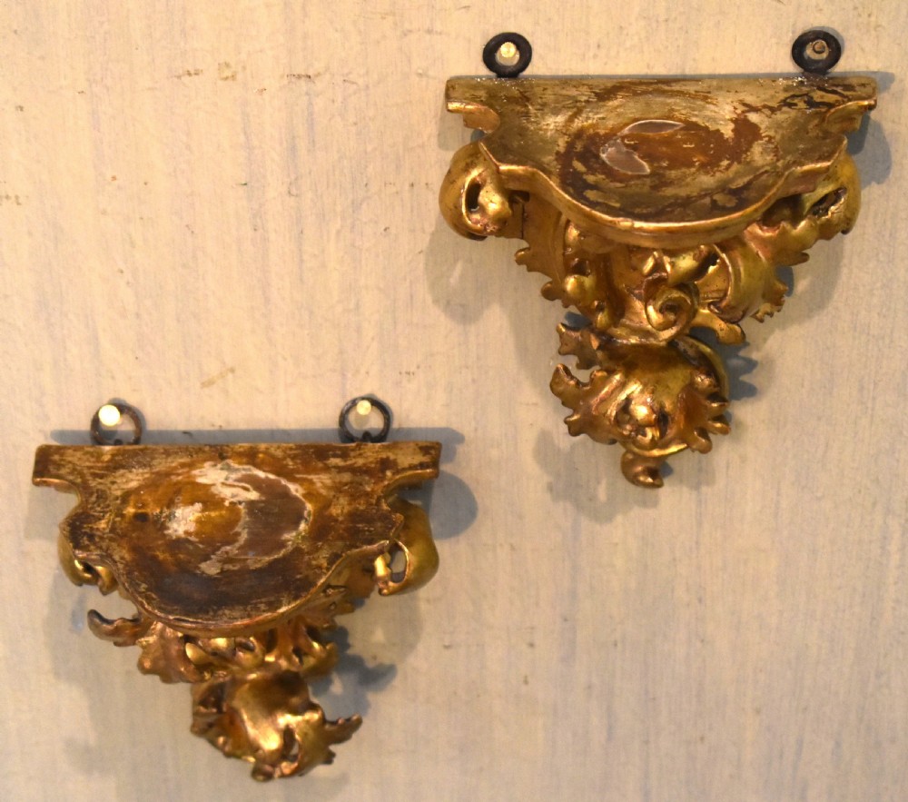 Pair of small giltwood wall brackets View V