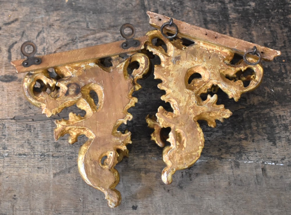 Pair of small giltwood wall brackets View VI