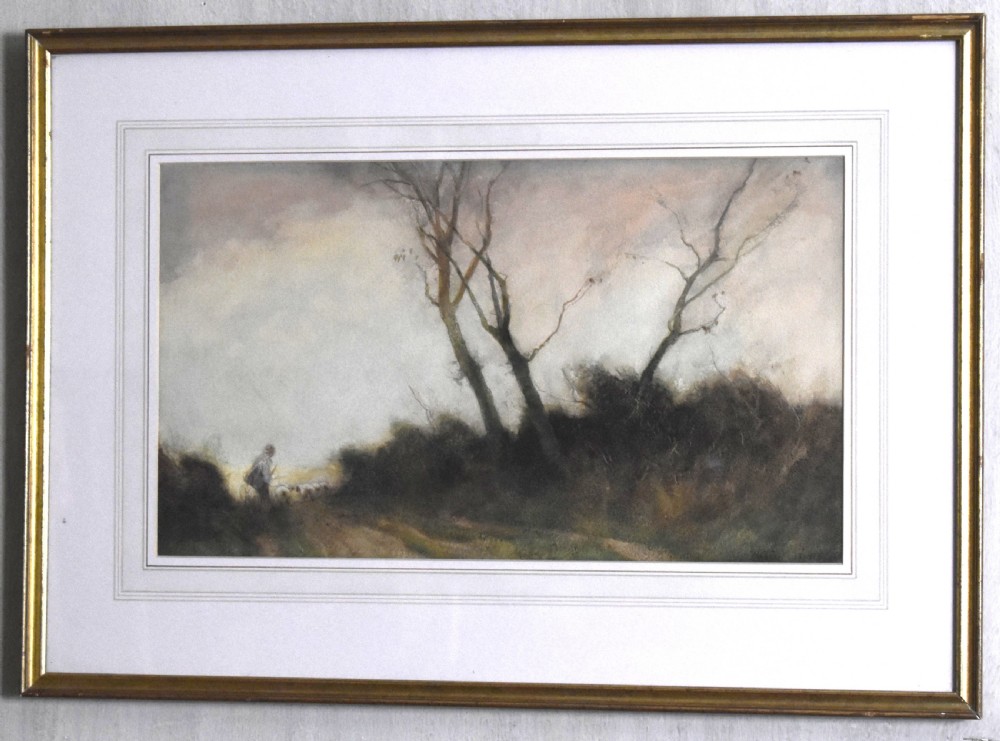 When trees are bare, watercolour by W. Tatton Winter View II