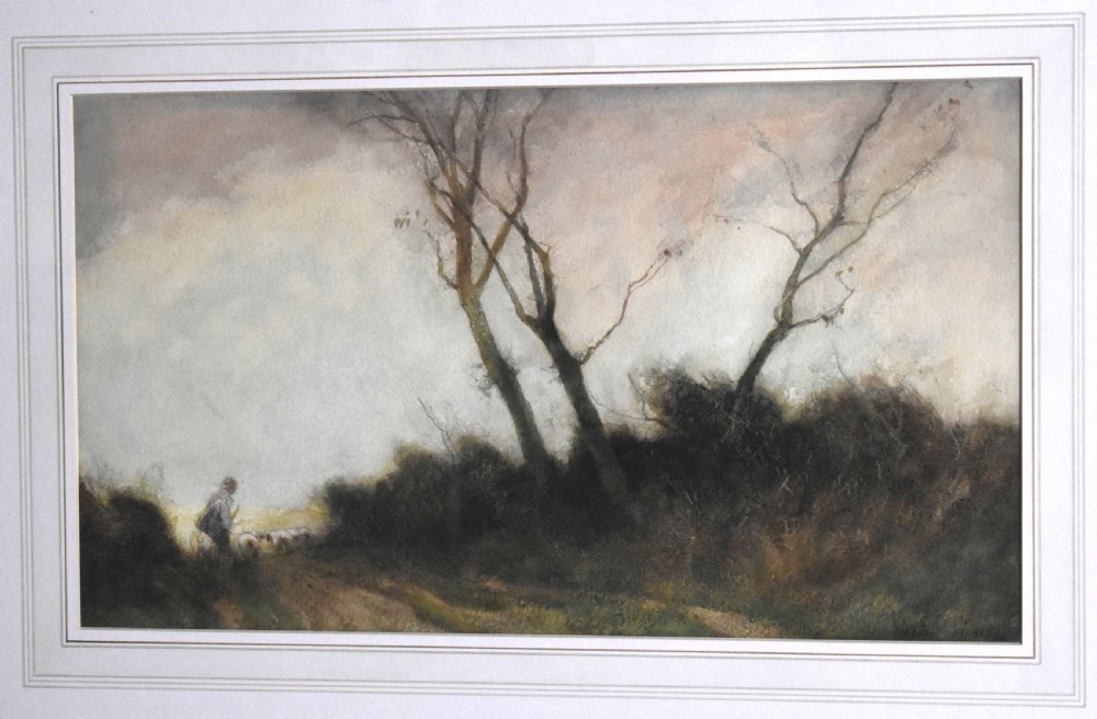 When trees are bare, watercolour by W. Tatton Winter View III