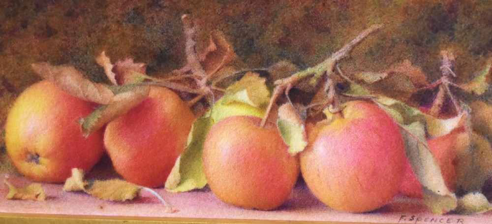 Still life watercolour of apples by Fred Spencer View IV