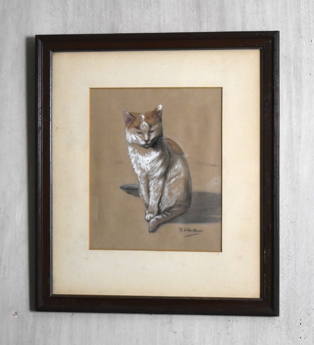 Watercolour of a cat by M.E.Hankinson