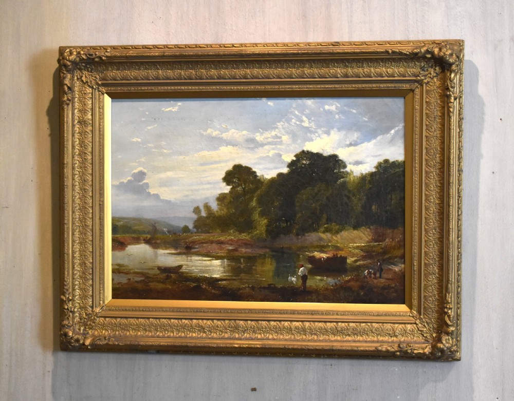 A sunny afternoon on the Exe, oil painting by William Williams of Plymouth