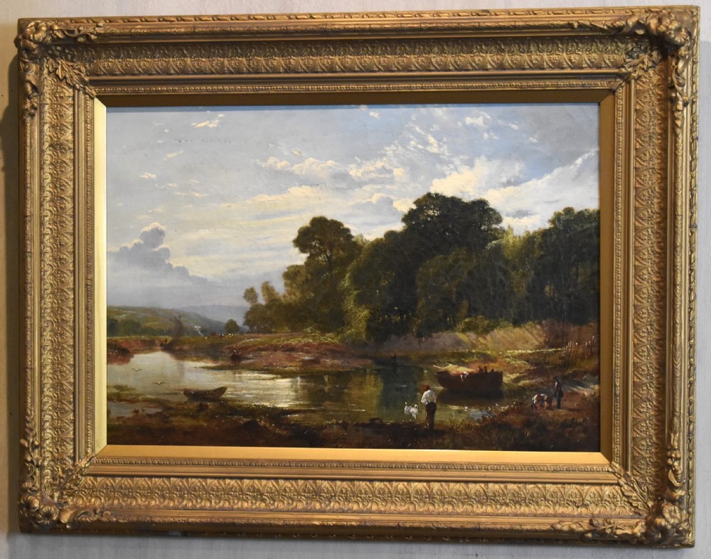 A sunny afternoon on the Exe, oil painting by William Williams of Plymouth View II