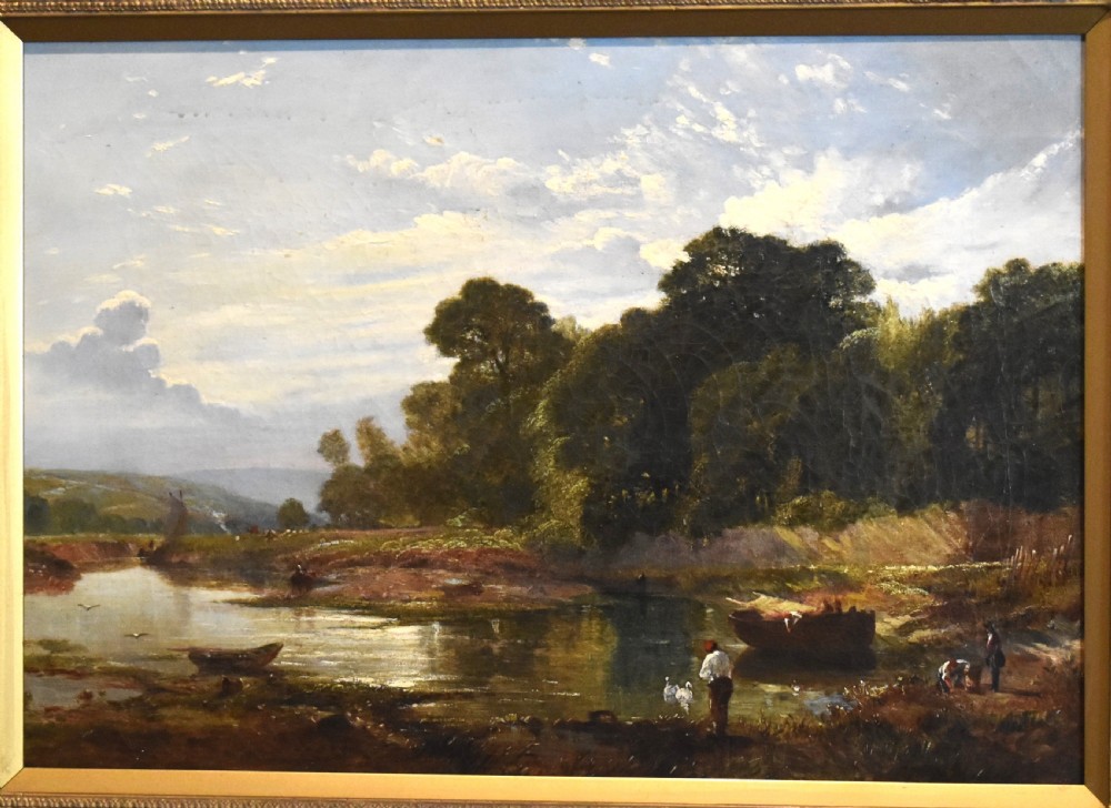 A sunny afternoon on the Exe, oil painting by William Williams of Plymouth View III