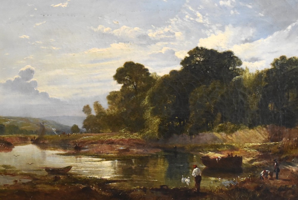 A sunny afternoon on the Exe, oil painting by William Williams of Plymouth View IV