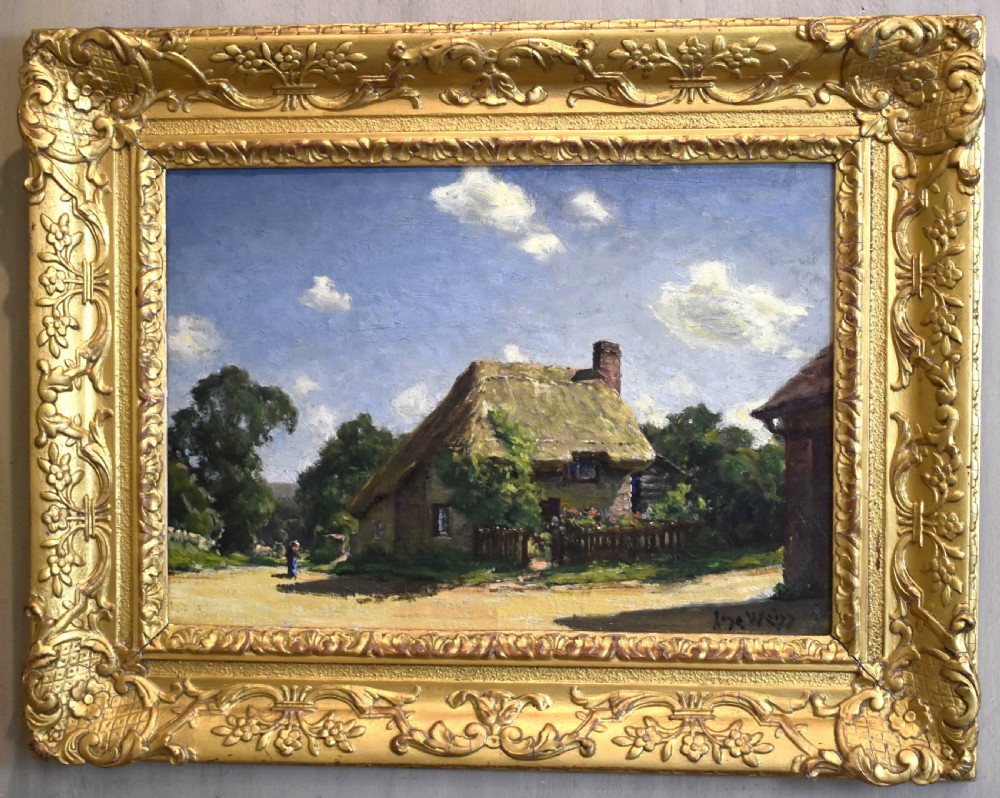 Old Sussex cottage, oil painting by Jose Weiss View II