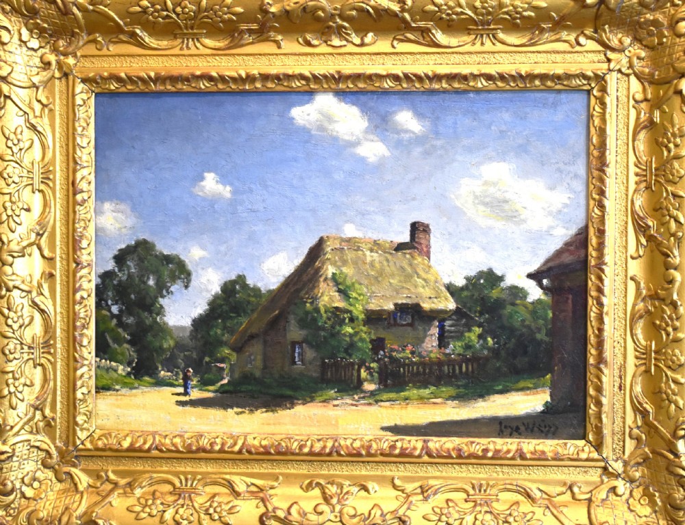 Old Sussex cottage, oil painting by Jose Weiss View III