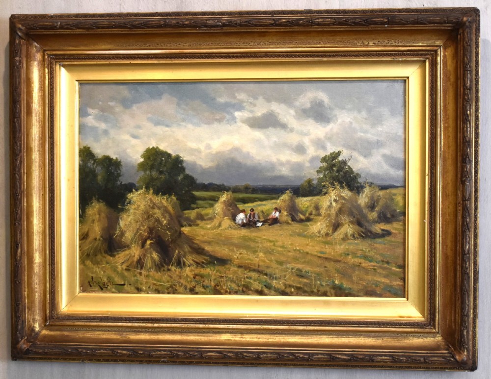 Harvest scene oil painting by Arthur Walker Redgate View II