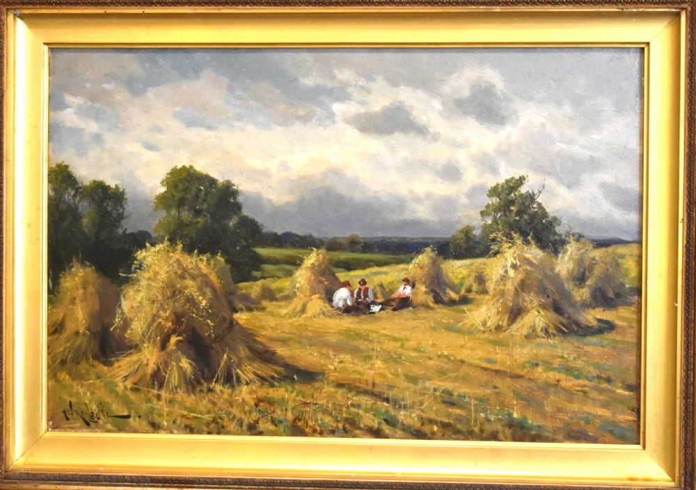 Harvest scene oil painting by Arthur Walker Redgate View III