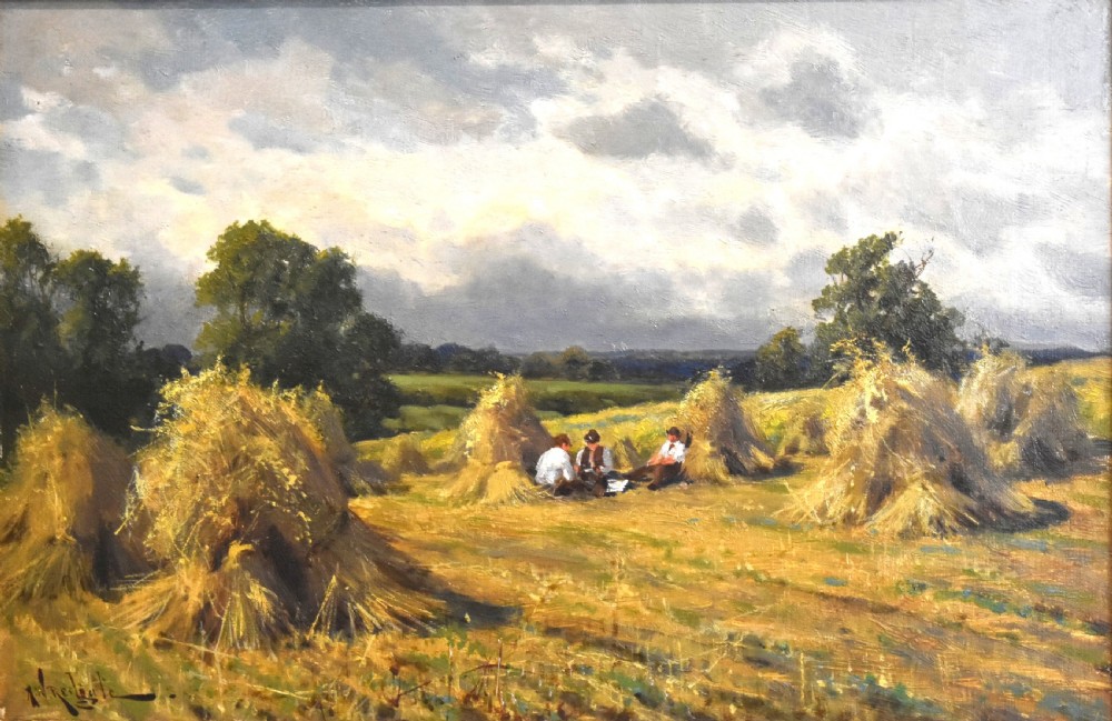 Harvest scene oil painting by Arthur Walker Redgate View IV
