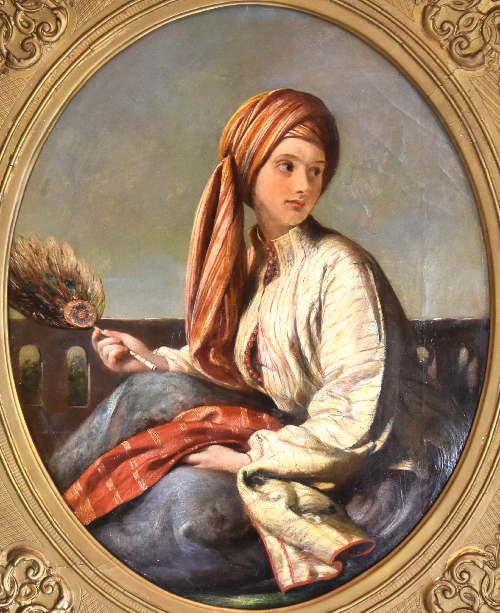 Fine oil portrait of a lady in eastern dress View IV