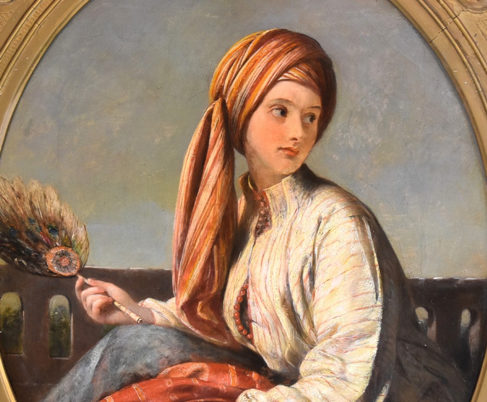 Fine oil portrait of a lady in eastern dress View V
