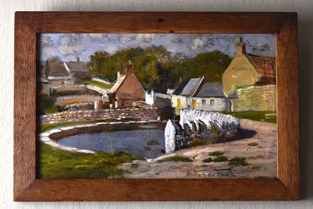 Oil painting of Worth Matravers, Dorset by Arthur de Tivolli View II