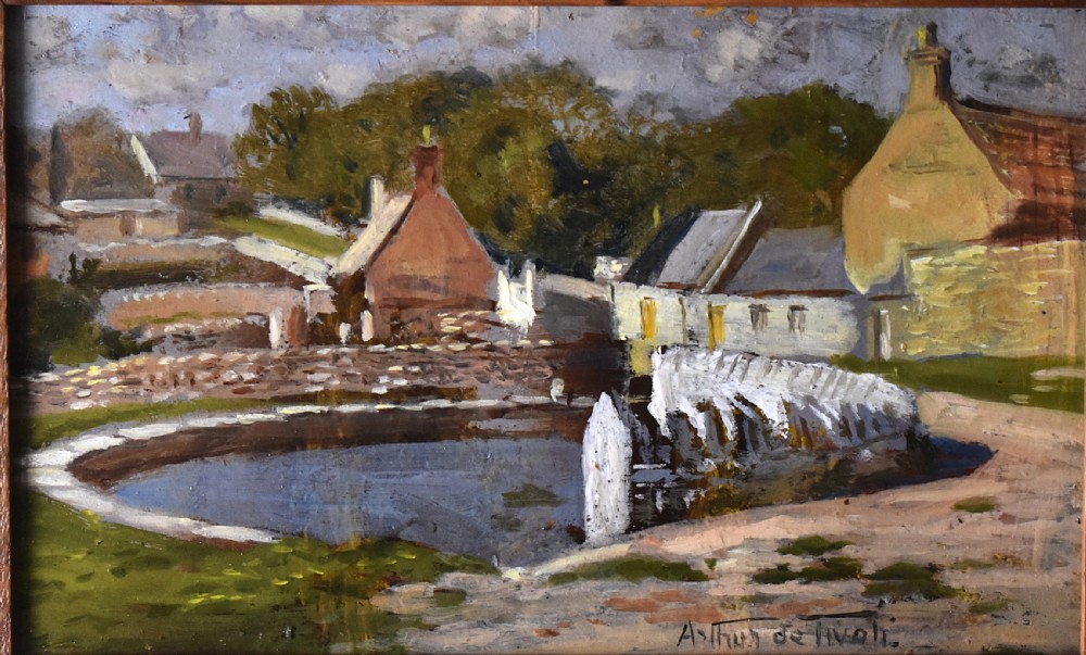 Oil painting of Worth Matravers, Dorset by Arthur de Tivolli View III