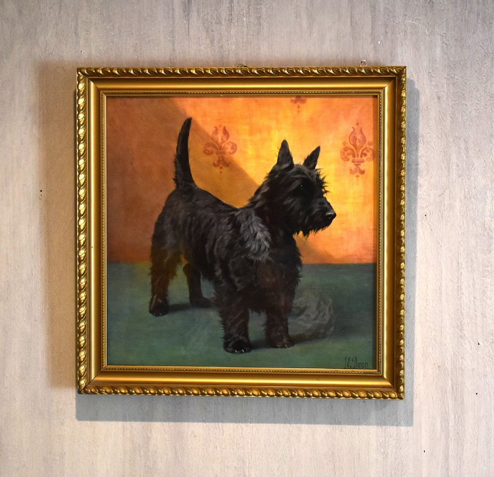 Minton porcelain plaque of a Scottish Terrier by James Edwin Dean