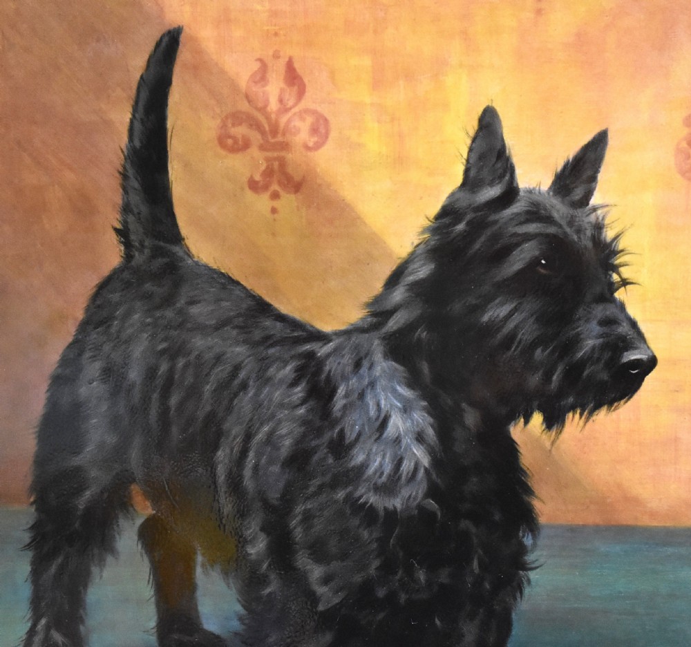 Minton porcelain plaque of a Scottish Terrier by James Edwin Dean View IV